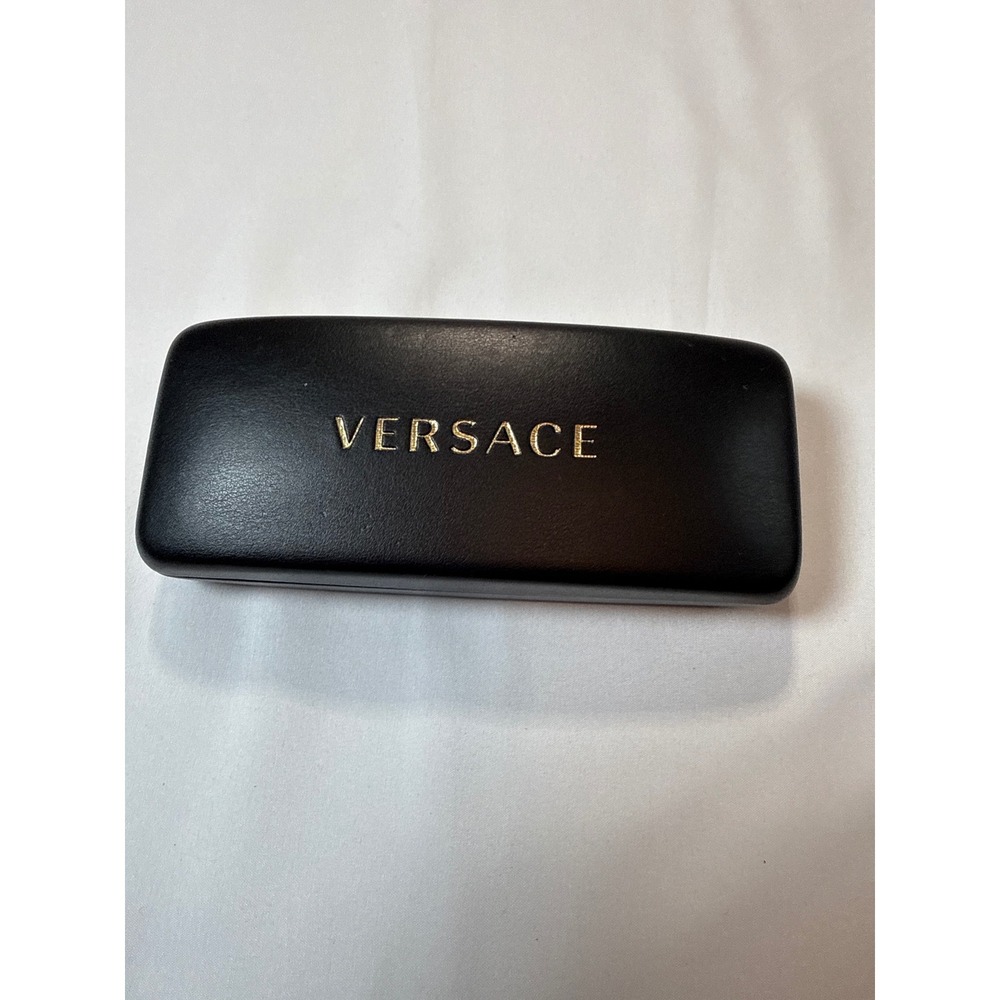 Versace Black Hard Shell Sunglasses Case Gold Logo Eyewear Protector Luxury